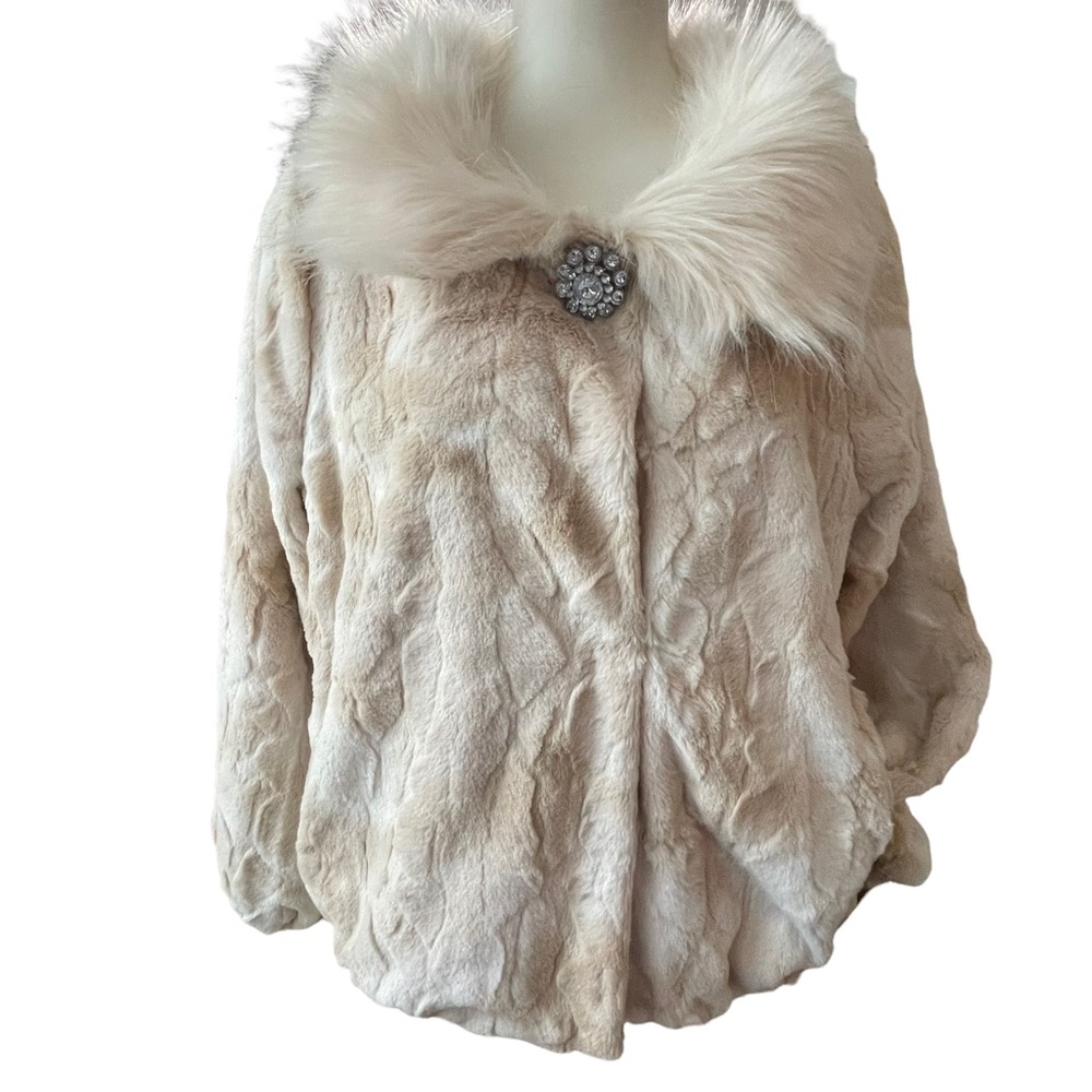 Andrew Marc New York Faux Fur Tan 2 Tone Coat size M